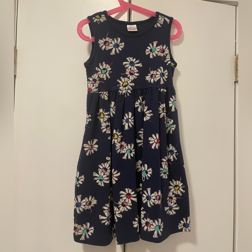Navy floral Hanna Andersson dress, size 6-7